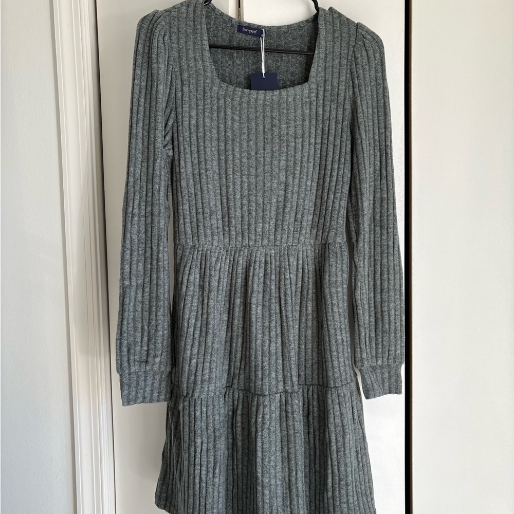 Greenish/Grey Cotton Dress